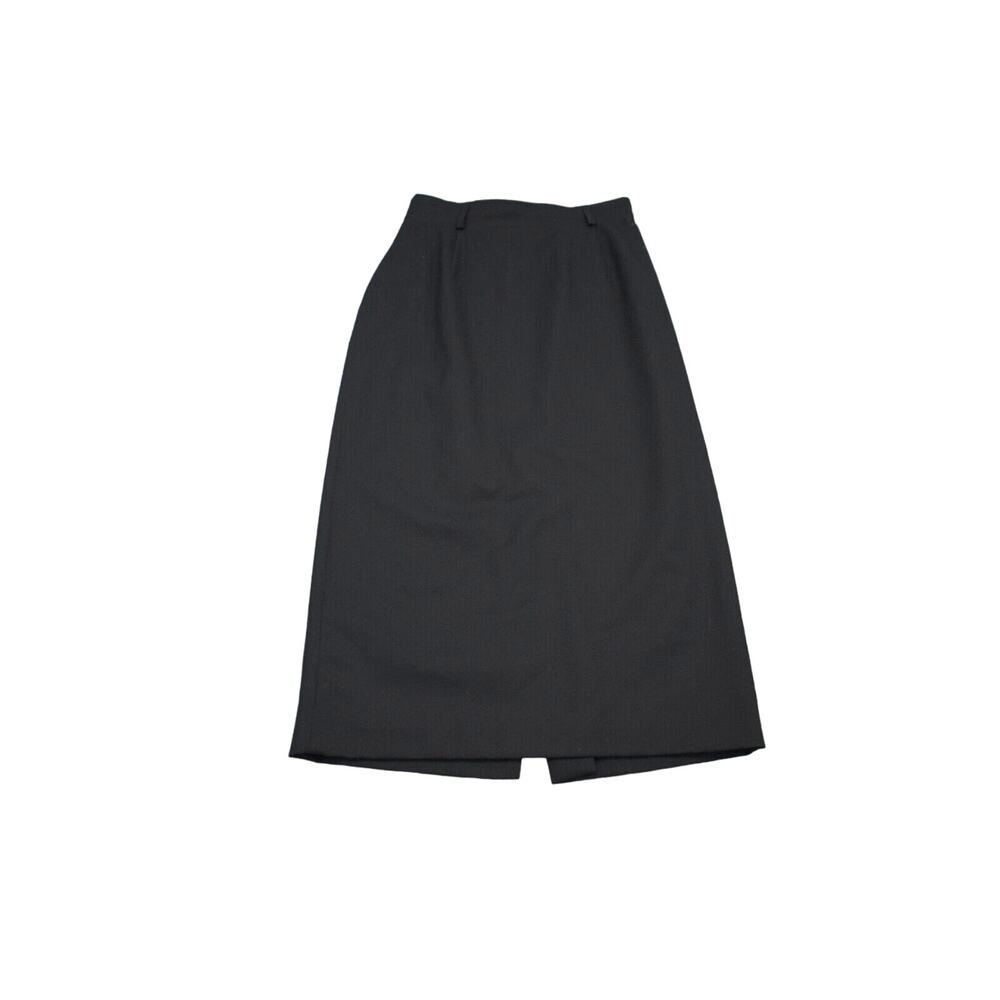 Lord Taylor Skirt Womens 8 Black Pure Wool Petites Long A line Casual Bottoms